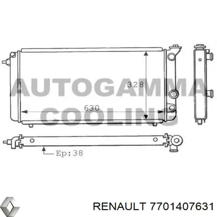 Радиатор 7701407631 Renault (RVI)