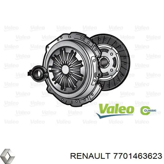 7701463623 Renault (RVI) kit de embraiagem (3 peças)
