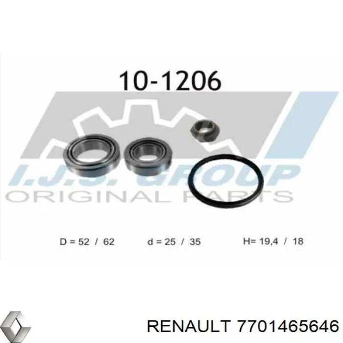 Подшипники задней ступицы Renault (RVI) 7701465646 цена, от 15.78 USD