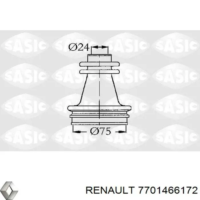 Fuelle, árbol de transmisión delantero interior 7701466172 Renault (RVI)