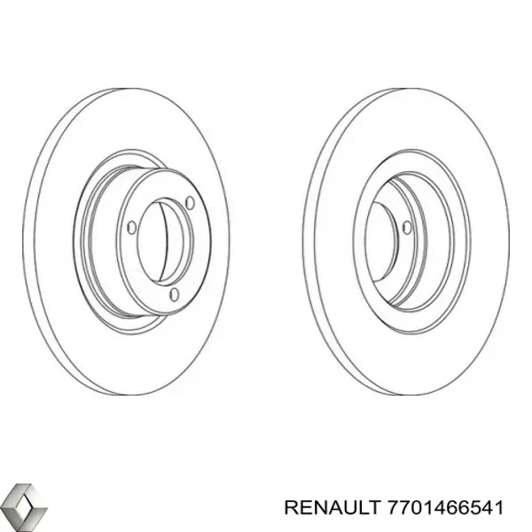 Передние тормозные диски 7701466541 Renault (RVI)