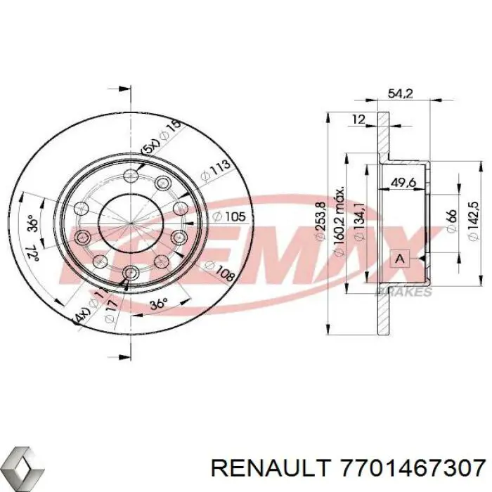 Купить 7701467307 Renault (RVI) Диск тормозной задний