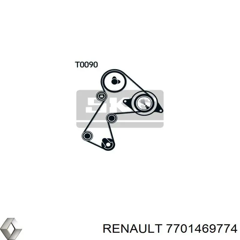 Комплект ремня ГРМ 7701469774 Renault (RVI)