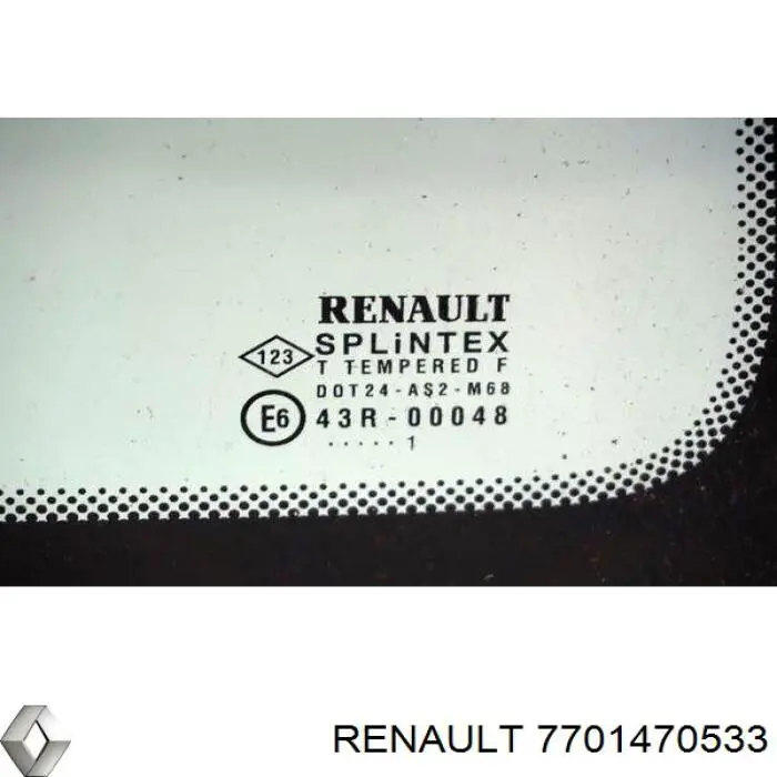 Стекло кузова боковое левое сдвижное 7701470533 Renault (RVI)