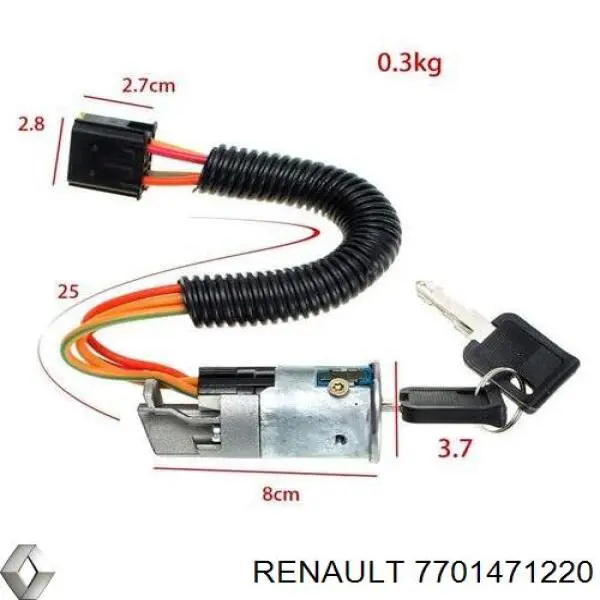 Купить 7701471220 Renault (RVI) Замок зажигания