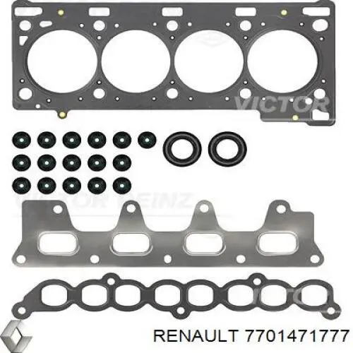 Верхний комплект прокладок двигателя Renault (RVI) 7701471777 цена, от 111.65 USD