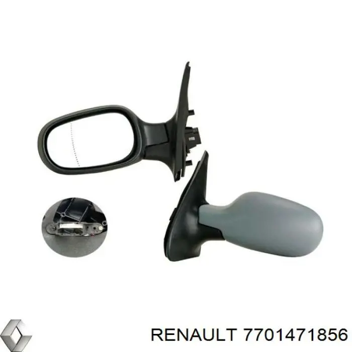 7701471856 Renault (RVI) placa sobreposta (tampa do espelho de retrovisão esquerdo)
