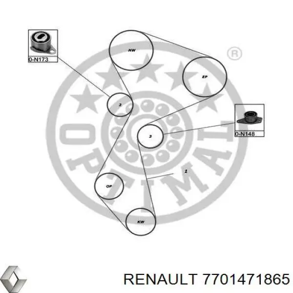 ГРМ ремни, комплект Renault (RVI) 7701471865 цена, от 85.42 USD