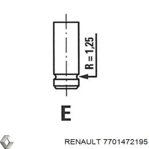7701472195 Renault (RVI) válvula de admissão