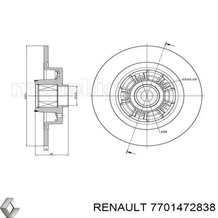 Купить 7701472838 Renault (RVI) Диск тормозной задний