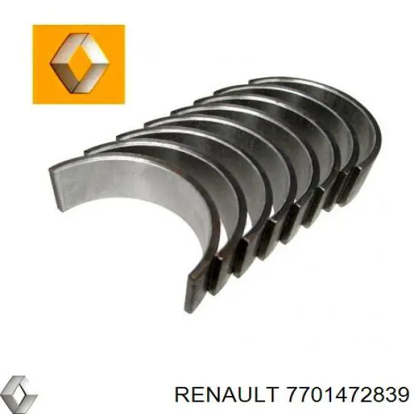 7701472839 Renault (RVI) вкладыши коленвала шатунные, комплект, стандарт (std)