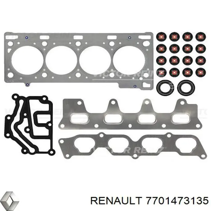 Комплект прокладок двигателя верхний Renault (RVI) 7701473135