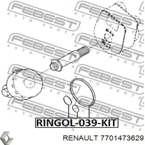 Прокладка масляного фильтра 7701473629 Renault (RVI)