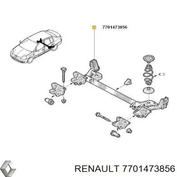 Viga de suspensão traseira (plataforma veicular) para Renault Clio (LU)