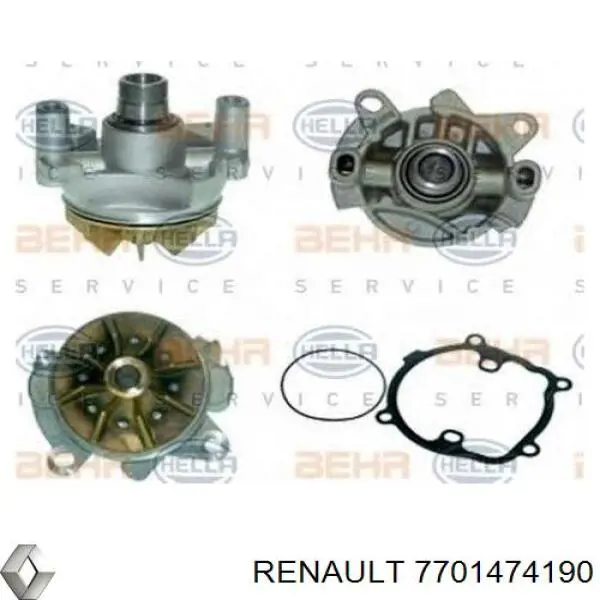 Купить 7701474190 Renault (RVI) Насос охлаждения