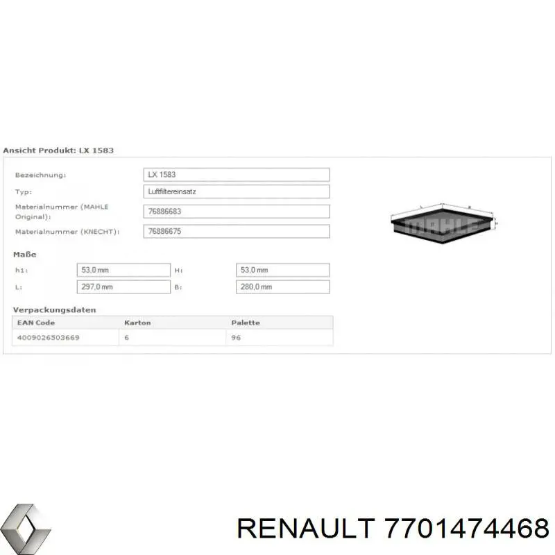 7701474468 Renault (RVI)