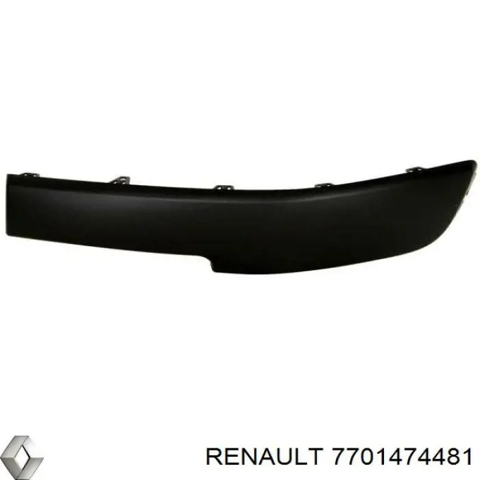 7701474481 Renault (RVI) placa sobreposta esquerda do pára-choque dianteiro