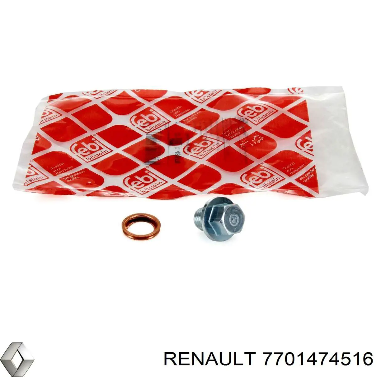 Прокладка пробки поддона двигателя 7701474516 Renault (RVI)