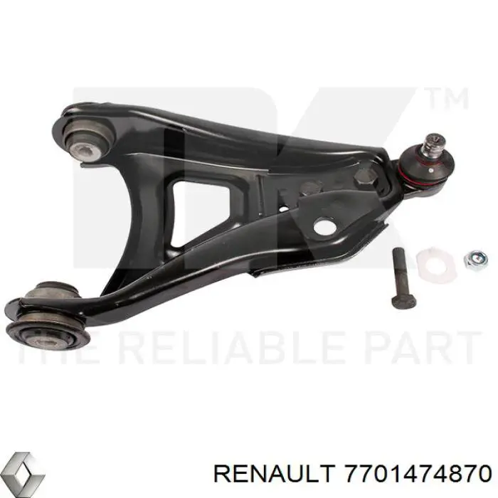 Купить 7701474870 Renault (RVI) Нижний правый рычаг передней подвески