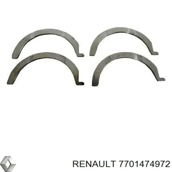 7701474972 Renault (RVI) полукольцо упорное (разбега коленвала, STD, комплект)