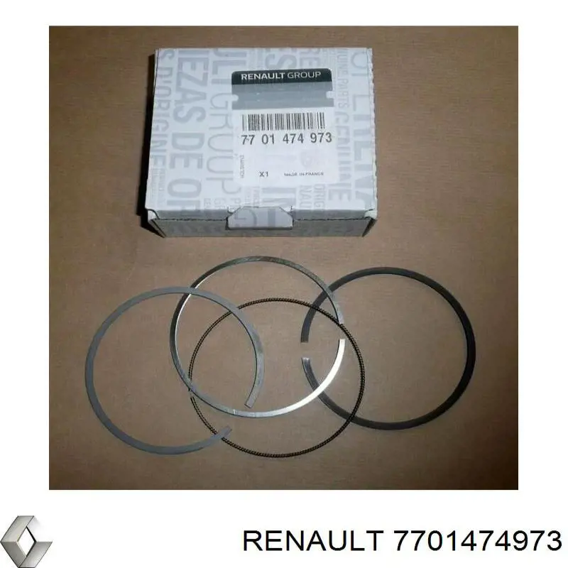 7701474973 Renault (RVI) кольца поршневые на 1 цилиндр, std.
