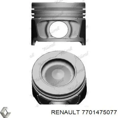 Pistón completo para 1 cilindro, STD 7701475077 Renault (RVI)