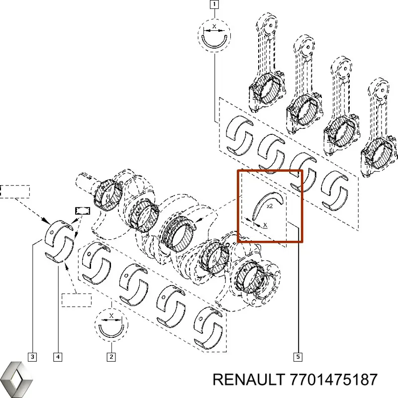 Disco distanciador, cigüeñal, STD, trasero 7701475187 Renault (RVI)