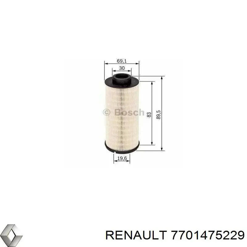Фильтр топливный Renault (RVI) 7701475229