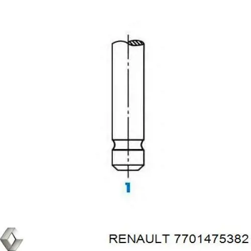 Клапан впускной Renault (RVI) 7701475382