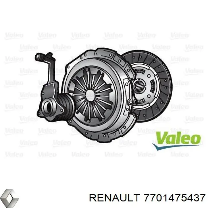 Купить 7701475437 Renault (RVI) Комплект сцепления (диск, корзина, подшипник)