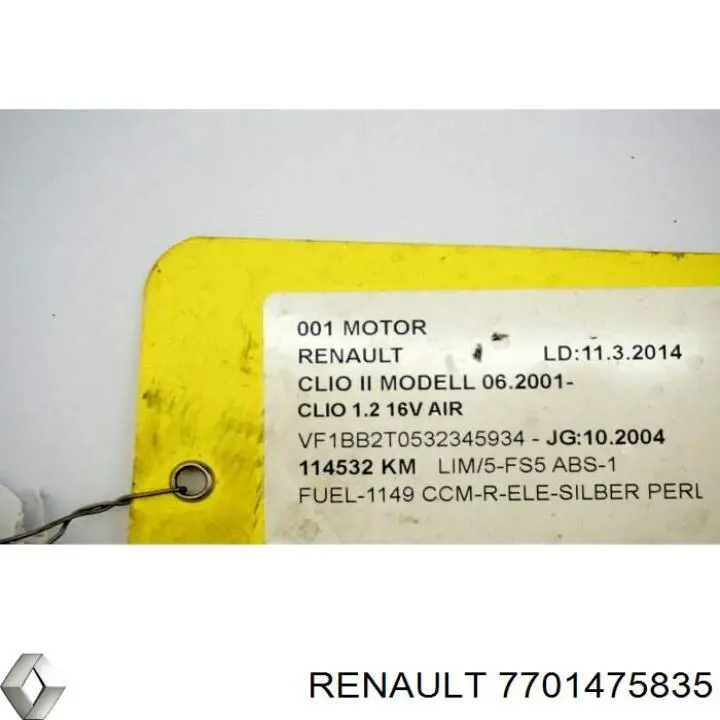 ДВС в сборе Renault (RVI) 7701475835 цена, от 1196.04 USD