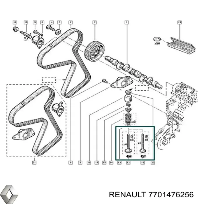 7701476256 Renault (RVI) клапан выпускной