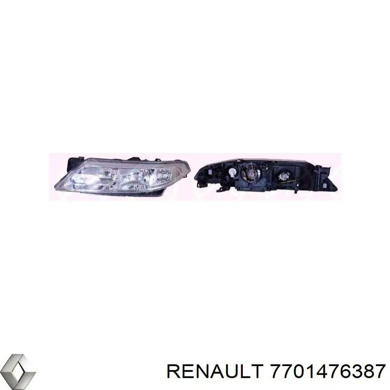 Правая фара 7701476387 Renault (RVI)