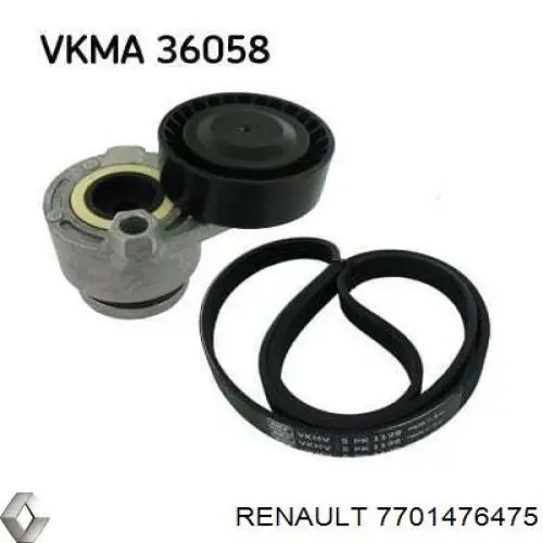 Купить 7701476475 Renault (RVI) Ремень приводной