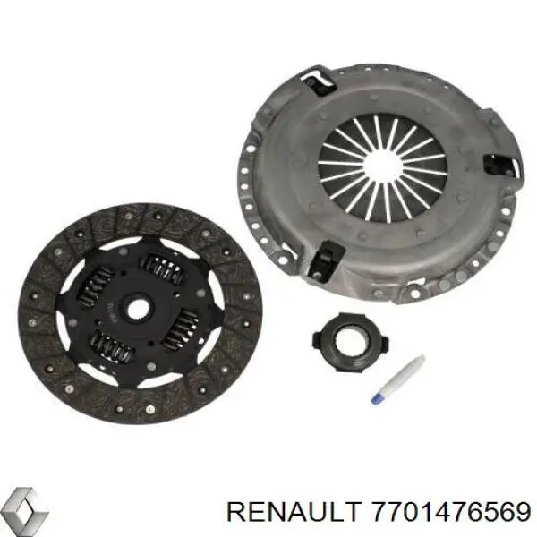 7701476569 Renault (RVI) kit de embraiagem (3 peças)