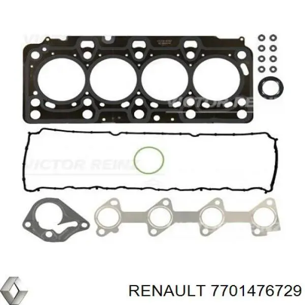 Верхний комплект прокладок двигателя 7701476729 Renault (RVI)