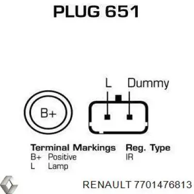 Alternador 7701476813 Renault (RVI)