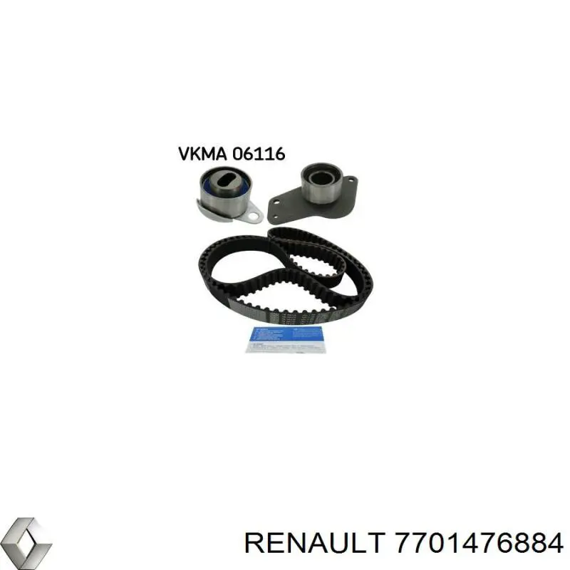 7701476884 Renault (RVI) Correia do mecanismo de distribuição de gás, kit