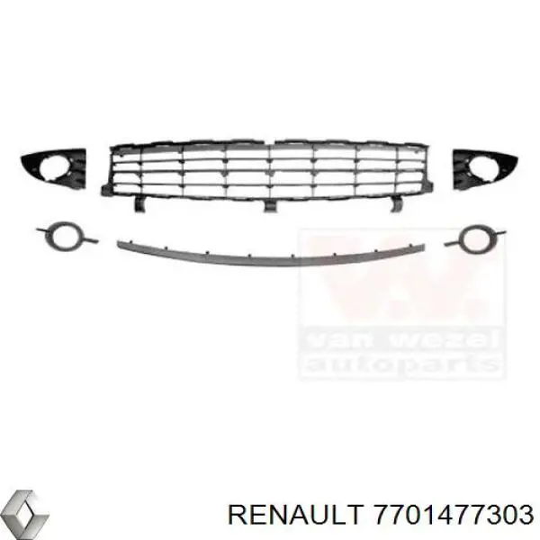Решетка бампера переднего центральная Renault (RVI) 7701477303 цена, от 87.09 USD