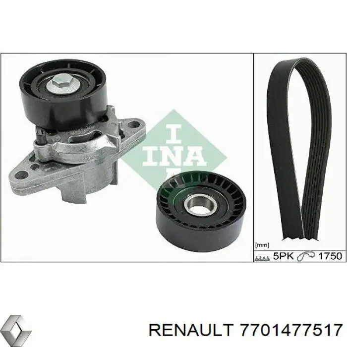 Ремень агрегатов приводной, комплект Renault (RVI) 7701477517 цена, от 97.05 USD