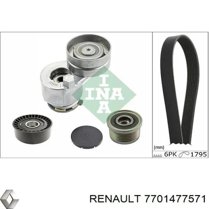 7701477571 Renault (RVI) Ремень приводной, комплект