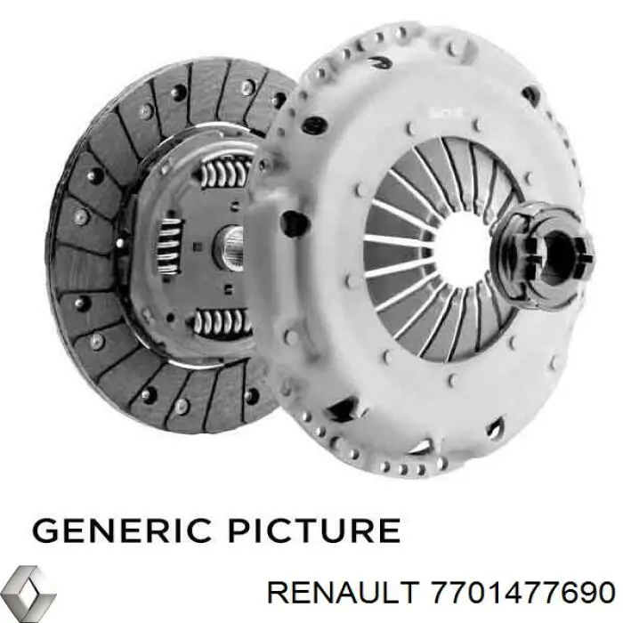 7701477690 Renault (RVI) kit de embraiagem (3 peças)