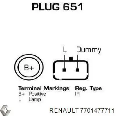 7701477711 Renault (RVI) Генератор автомобильный