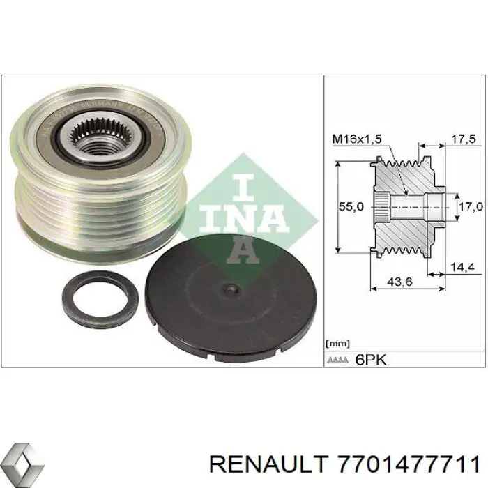 7701477711 Renault (RVI) генератор