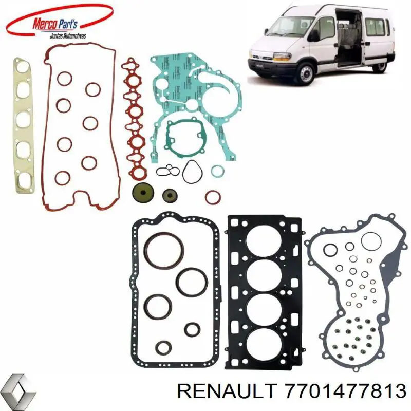 7701477813 Renault (RVI) Комплект прокладок двигателя верхний
