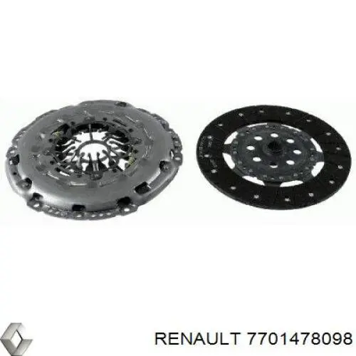 7701478098 Renault (RVI) kit de embraiagem (3 peças)