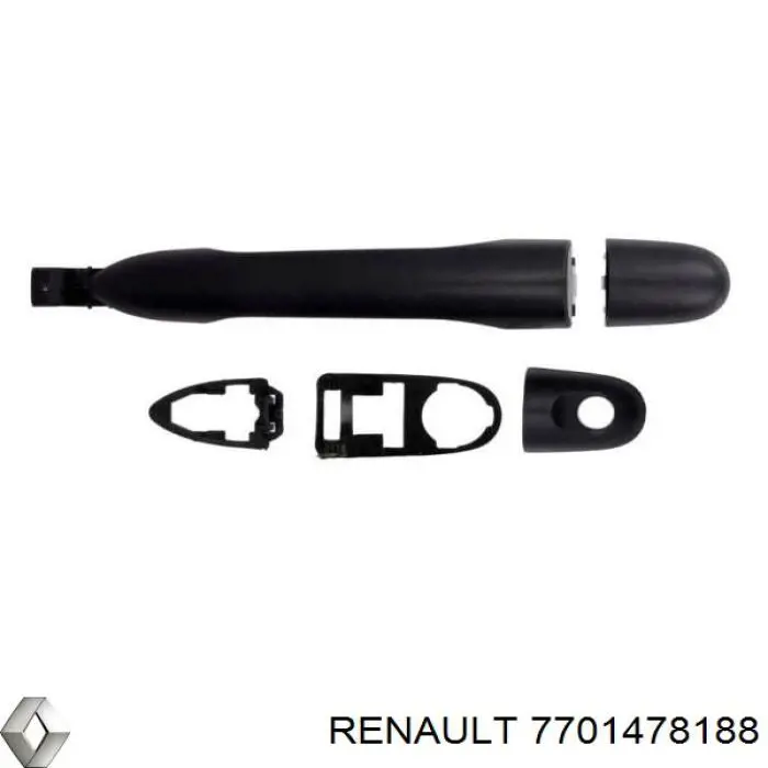 Ручка двери задней (распашной) левая наружная Renault (RVI) 7701478188 цена, от 61.32 USD