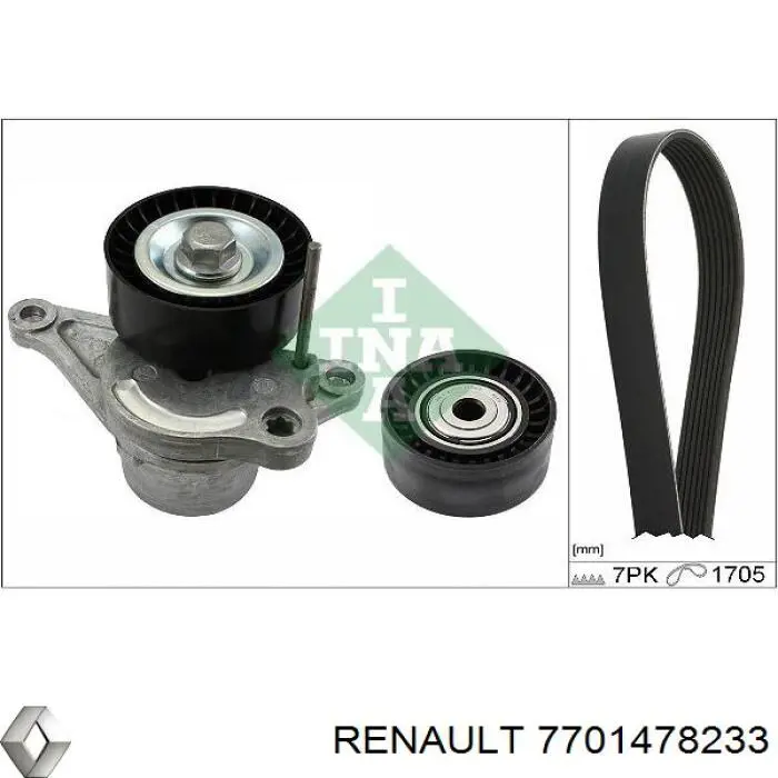 7701478233 Renault (RVI) Ремень приводной, комплект
