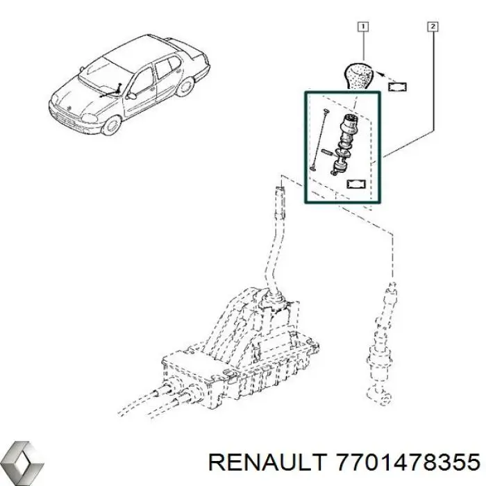 7701478355 Renault (RVI) рычаг переключения передач