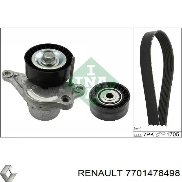 Ремень агрегатов приводной, комплект Renault (RVI) 7701478498 цена, от 152.09 USD